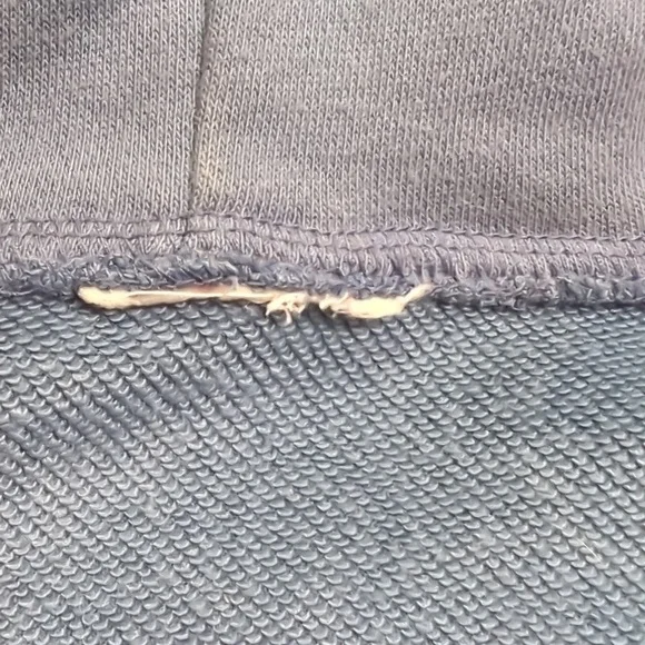 🚨 3/$15!! Distressed/Torn Blue Zip Up Hoodie - Picture 7 of 10